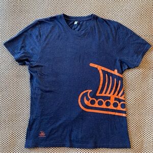 Viking Ship T-shirt Tee Shirt Navy Salvage Blue 100% Recycled Men’s Large 2/$15